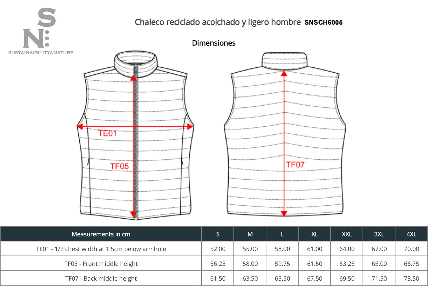 CHALECO RECICLADO ALCOLCHADO Y LIGERO.HOMBRE